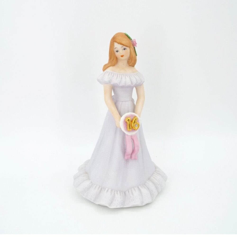 Vintage 1982 Enesco Growing Up Birthday Girls Porcelain Figurine Age 16